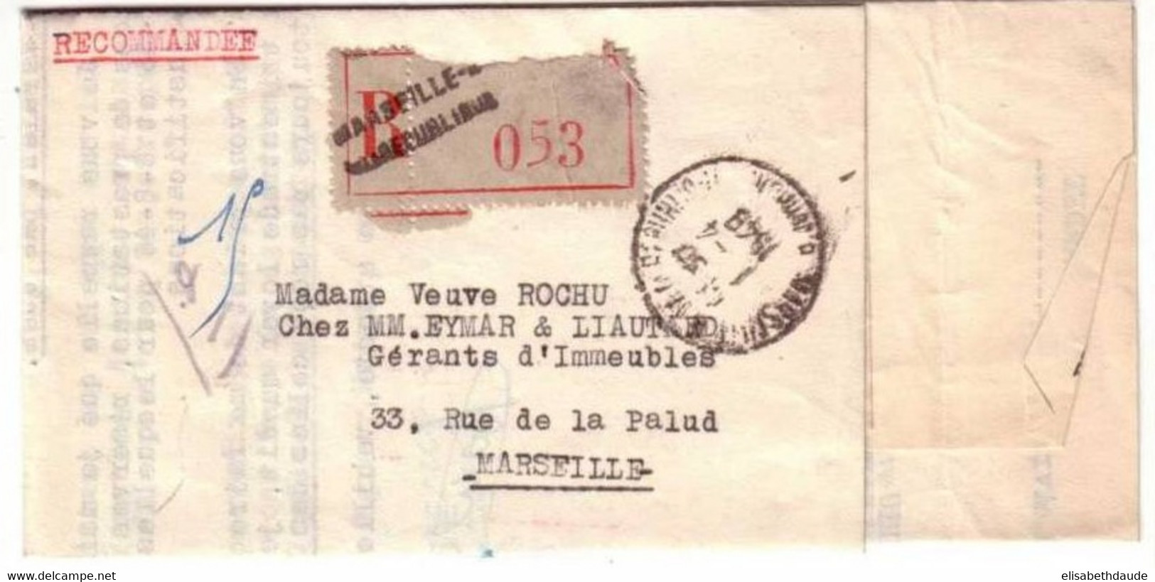 GANDON  -Yvert N°719B X 4  Sur LETTRE RECOMMANDEE De MARSEILLE REPUBLIQUE (BDR) -1948 - 1945-54 Marianne De Gandon