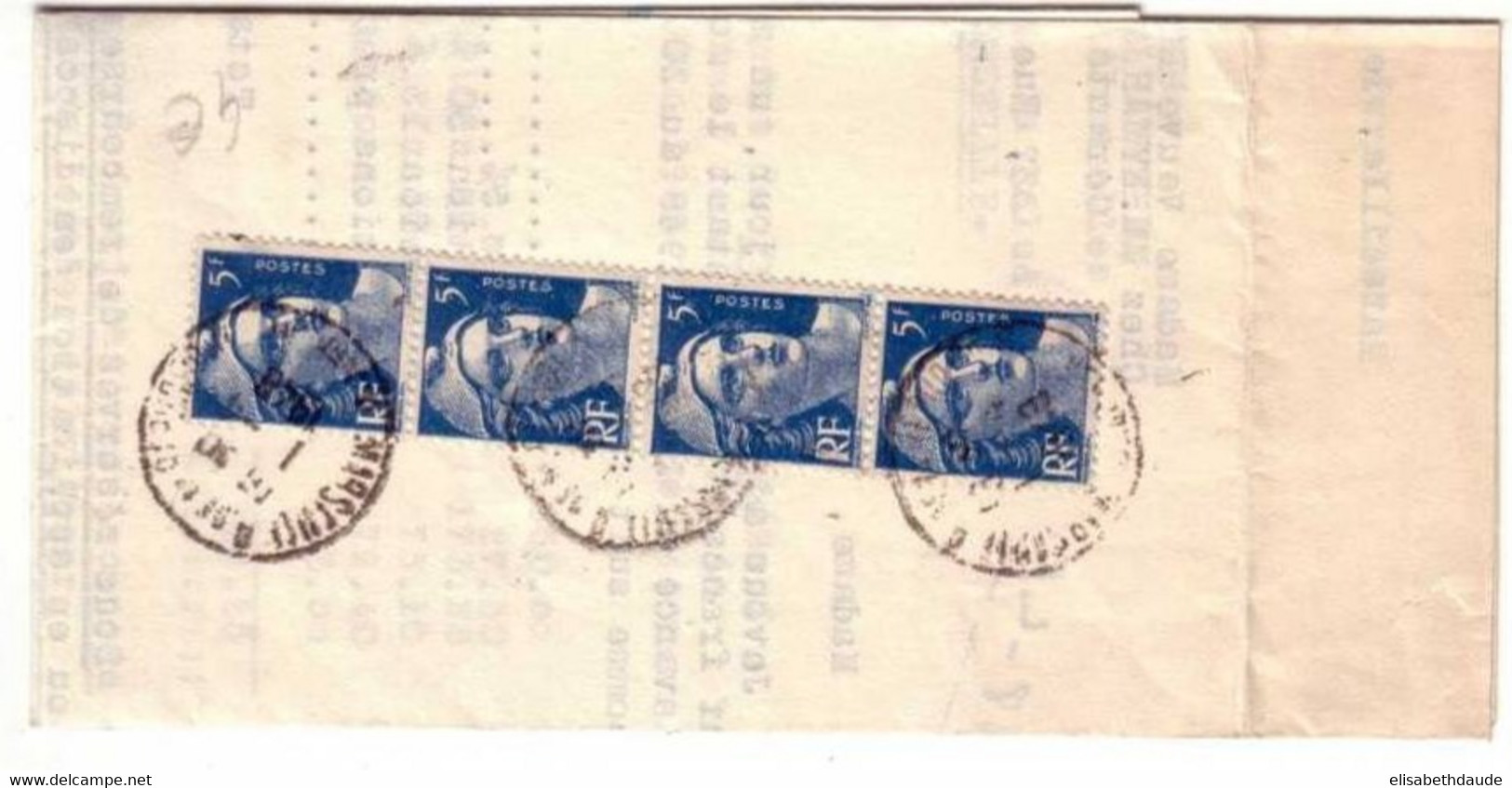 GANDON  -Yvert N°719B X 4  Sur LETTRE RECOMMANDEE De MARSEILLE REPUBLIQUE (BDR) -1948 - 1945-54 Marianne (Gandon)