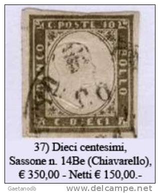 Sardegna-037 - Sassone: N. 14Be (o) - Privo Di Difetti Occulti. - Sardegna