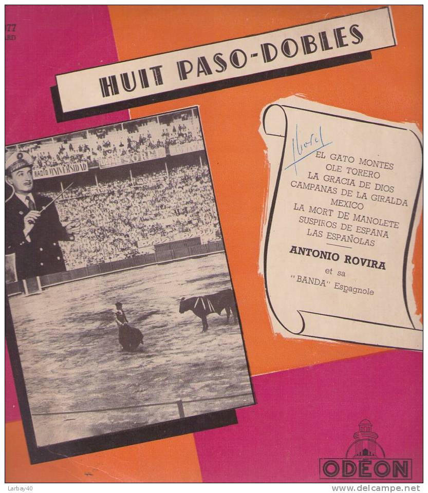 Huit Paso-Dobles Antonio Rovira Et Sa Banda Espagnole .33 Tours 25 Cm - Autres - Musique Espagnole