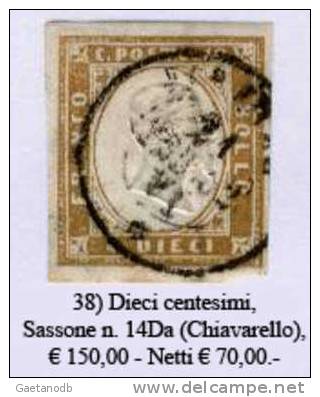 Sardegna-038 - Sassone: N. 14Da (o) - Privo Di Difetti Occulti. - Sardaigne