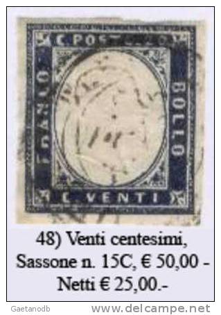 Sardegna-048 - Sassone: N. 15C (o) - Privo Di Difetti Occulti. - Sardaigne