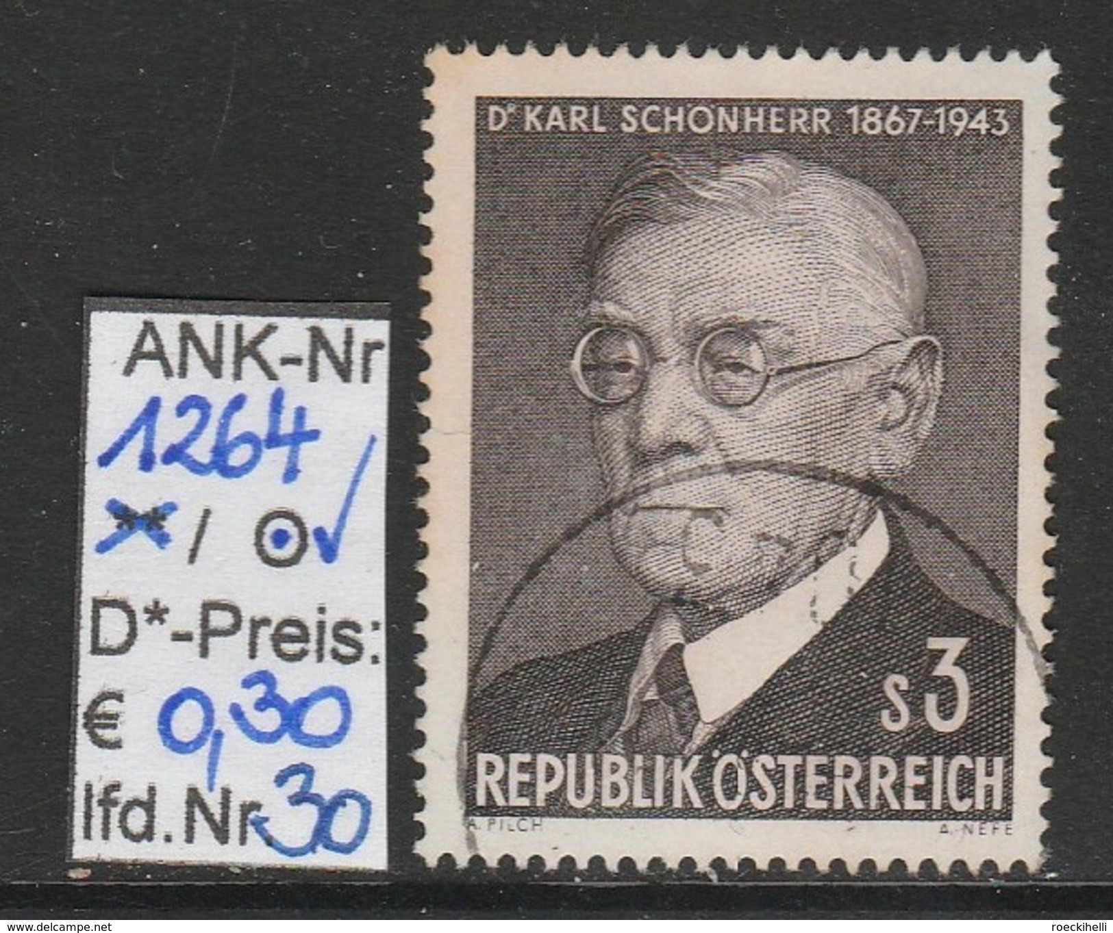 24.2.1967 - SM "100. Geburtstag von Dr. Karl Schönherr"   o  gestempelt -  siehe Scan (1264o 01-30)