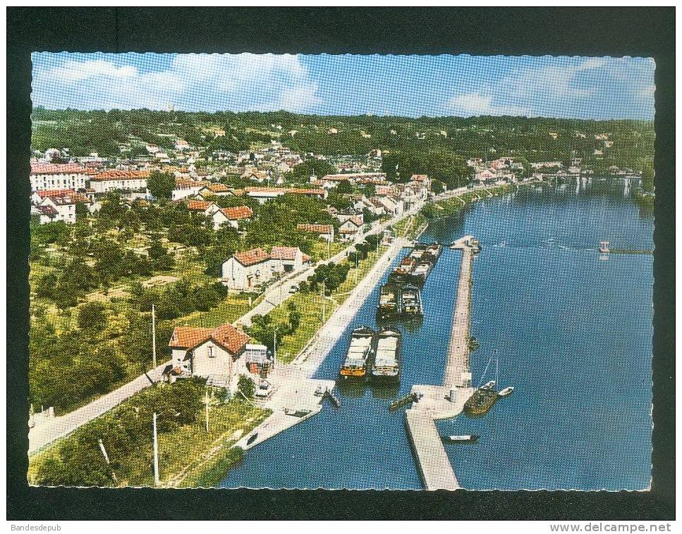 CPSM - Champagne Sur Seine (77) - Les Quais Et L' Ecluse ( Vue Aérienne Péniche Ed. SOFER ) - Champagne Sur Seine