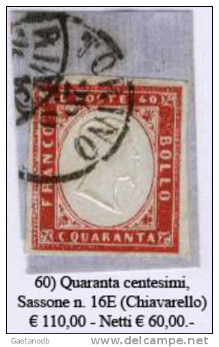 Sardegna-060 - Sassone: N. 16E (o) - Privo Di Difetti Occulti. - Sardaigne