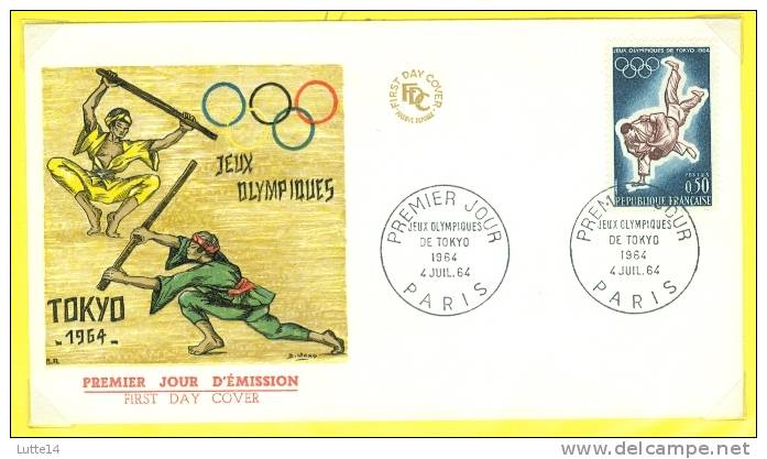 1964 Jeux Olympiques De Tokyo 1er Jour 04/07/1964 Tp 1428 - Lettres & Documents