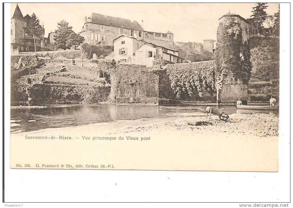 64 -  SAUVETERRE-de-BEARN  - Vue Pittoresque Du Vieux Pont  - Carte Précurseur -  Animée - Sauveterre De Bearn