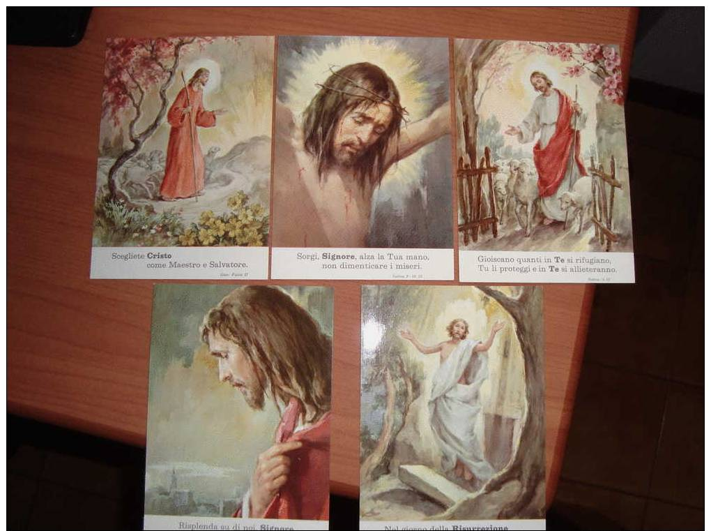 5 CARTOLINE GESU FRASI CRISTIANE - NUOVE - - Altri & Non Classificati