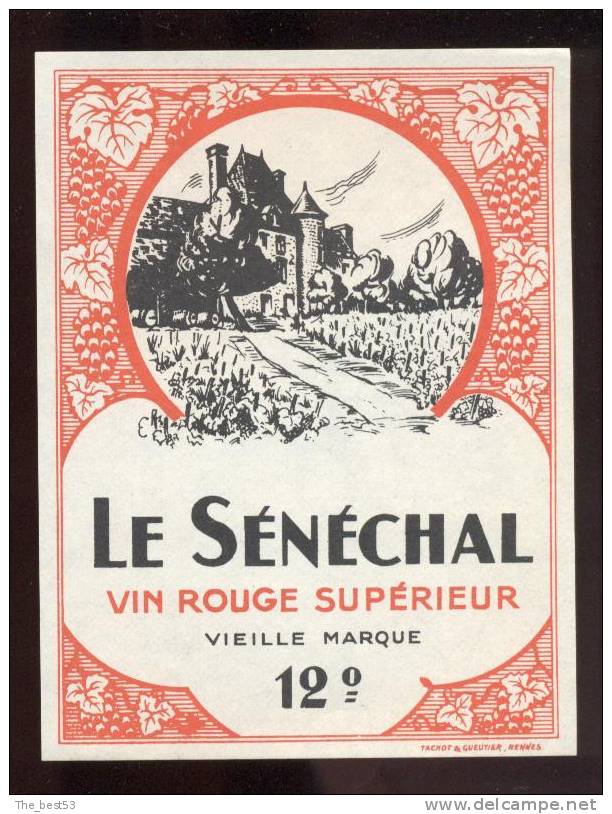 Etiquette De Vin De Table Rouge  -   Le Sénéchal - Castelli