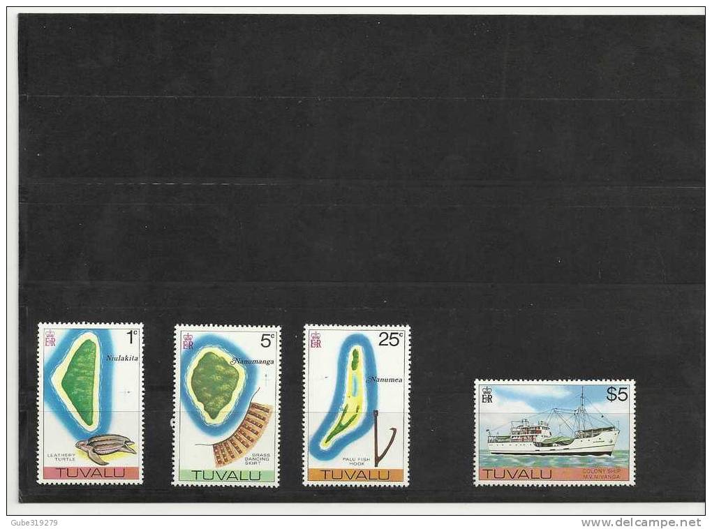 TUVALU  ISLANDS -1978 - ( 1-5-25 CENTS STAMPS) + BOAT  $ 5.00 SERIE MNH OG - Tuvalu