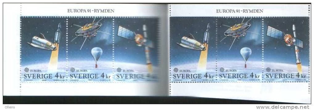 Svezia Sweden Suede  1991 Carnet Europa Cept 2x3v Se Tenant Complete Set ** MNH - 1991