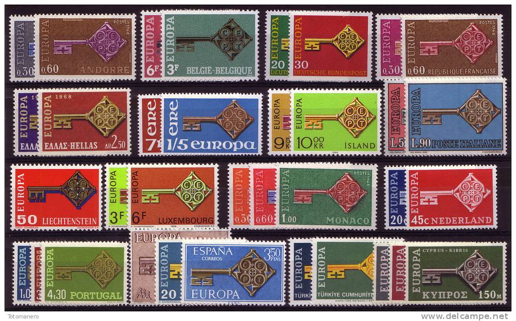 EUROPA CEPT 1968 - COMPLETE YEAR SET OF 18v** - 1968