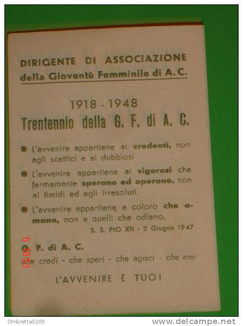 Anno 1948 - Tessera Azione Cattolica Italiana - Cercenasco Torino - Santini