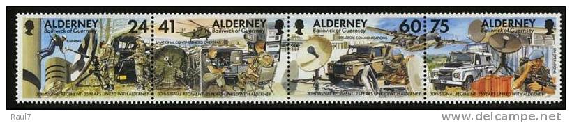 30 Ans Du Régiment Des Transmissions// ALDERNEY 1996 Série De 4V Neufs  (MNH Set) MAGNIFIQUE... - Alderney