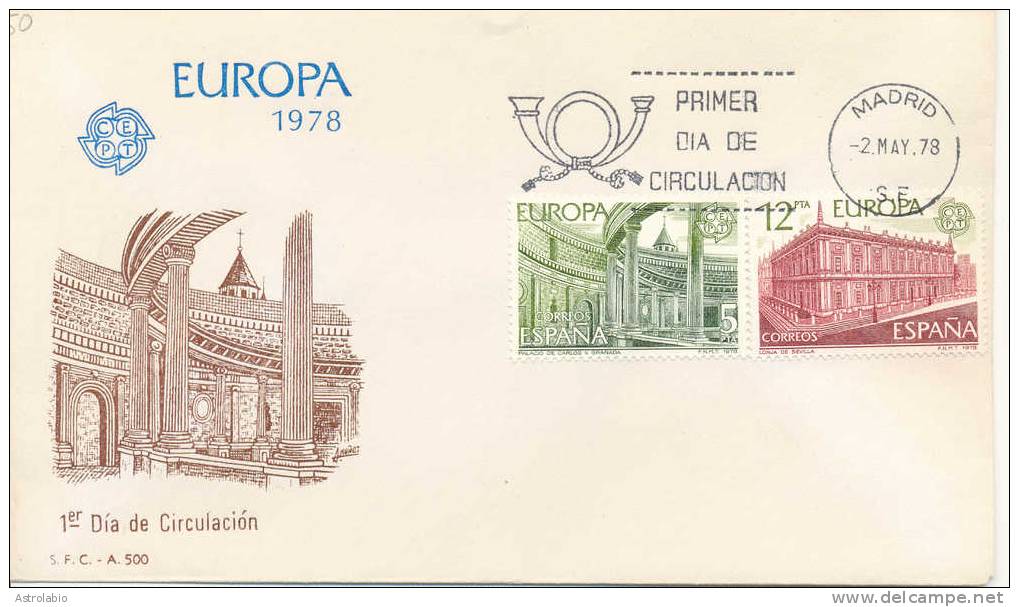 Espagne FDC 1978 " Europa. Monuments " Yvert 2119/0 - 1978