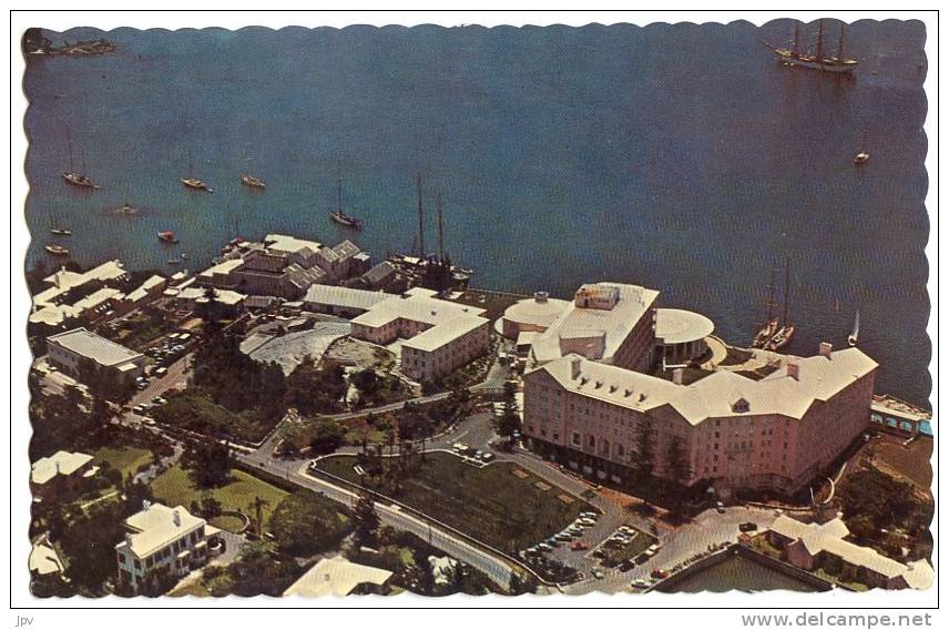 AERIAL VIEW OF BERMUDA'S LUXURIOUS NEW PRINCESS HOTEL. - Bermuda