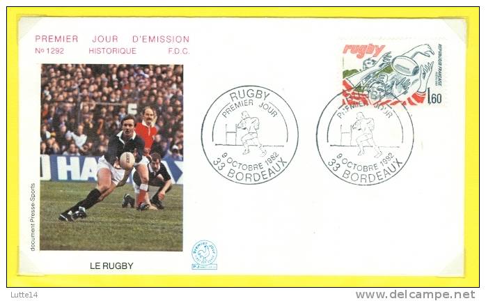 1982 RUGBY - Tp 2236 Oblitération 1er Jour 09/10/1982 Bordeaux / Sport - Briefe U. Dokumente