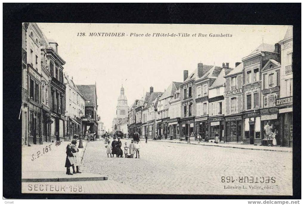 -MONTDIDIER Place De L Hotel De Ville + OBLI  Linéaire SP 168-GUERRE 14/18 - Montdidier