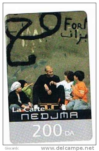 ALGERIA - WATANIYA TELECOM  GSM RECHARGE - ZINEDINE ZIDANE CON BAMBINI  - USATA° (USED)     RIF. 249 - Sport