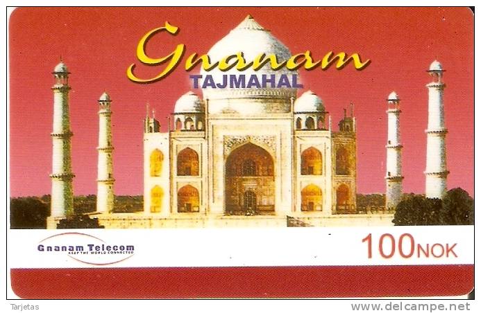 TARJETA DE NORUEGA DE EL TAJ MAHAL DE LA INDIA  GNANAM - Noruega