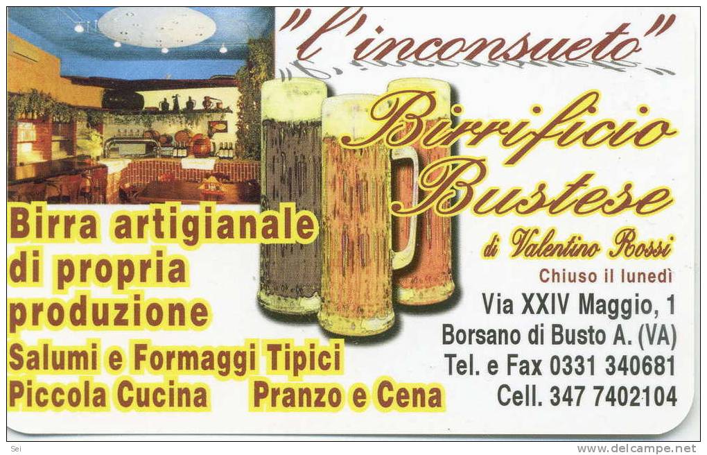 816 - Calendarietto, Busto Arsizio (Varese), Birraria, Birra, Birrificio. - Alcolici