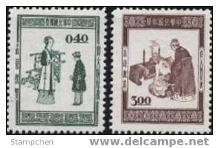 1957 Sublimity Of Mother Teaching Stamps Candle Famous Chinese Soldier - Fête Des Mères