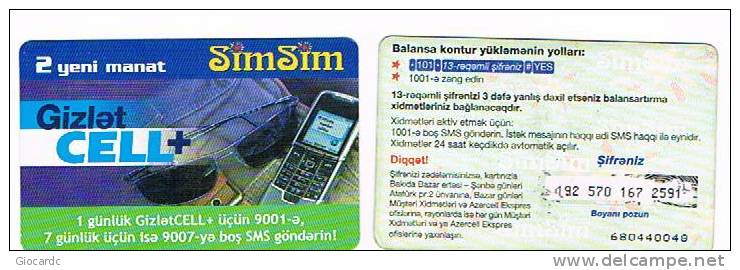 AZERBAIJAN  - AZERCELL   RECHARGE GSM   -  SIMSIM: GIZLET CELL 2  - USATA° (USED)  -  RIF.306 - Aserbaidschan