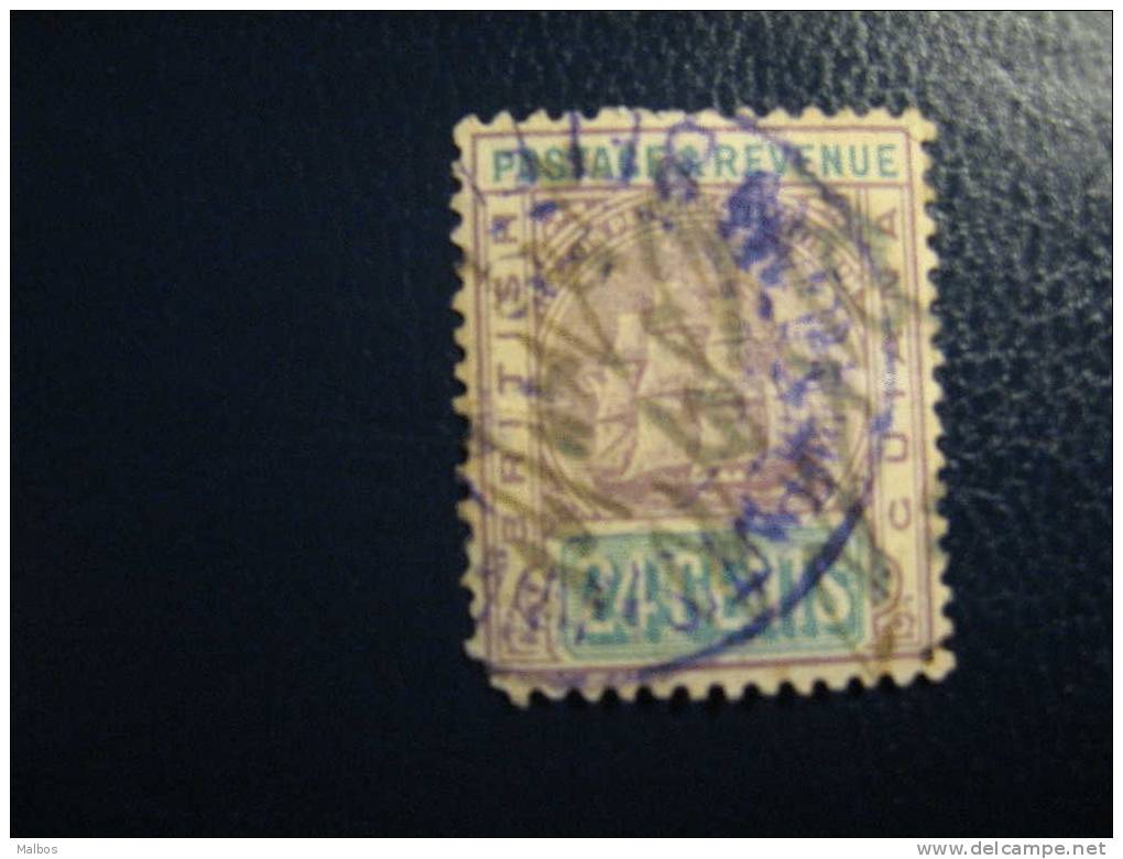 GUYANE BRITANIQUE  - 1889 (o) Y&T N° 76 - Oblit. Plume & Cachet Bleu - Pen Cancellation & Blue Cancellation - Guayana Británica (...-1966)