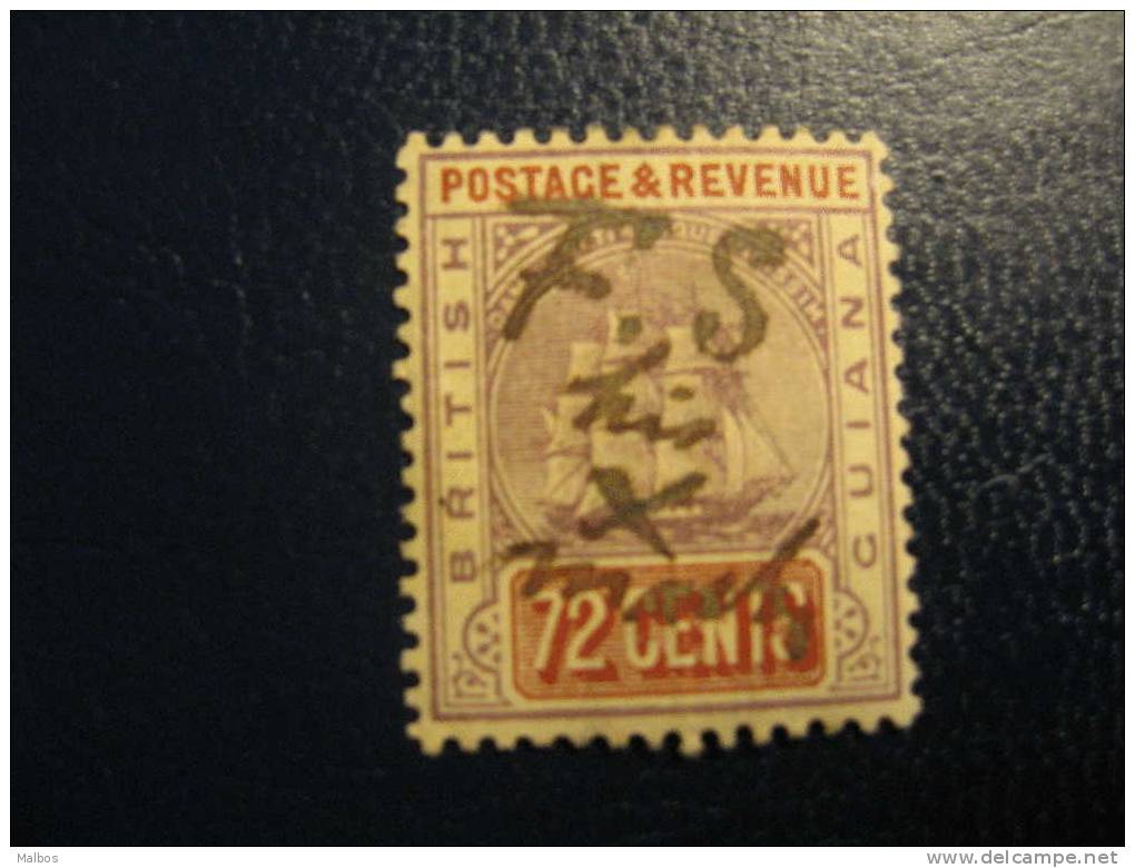 GUYANE BRITANIQUE  - 1889   (o) Y&T N° 78 - Oblit. Plume - Pen Cancellation "F.S. His X March " - Brits-Guiana (...-1966)