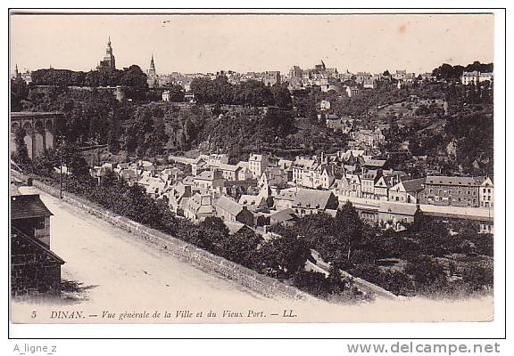 Ref 20 :  Cpa Dinan Vue Générale De La Ville Et Du Vieux Port - Dinan