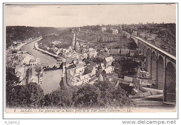 Ref 20 :  Cpa Dinan Vue Générale Sur La Rance Prise De La Tour Ste Catherine - Dinan