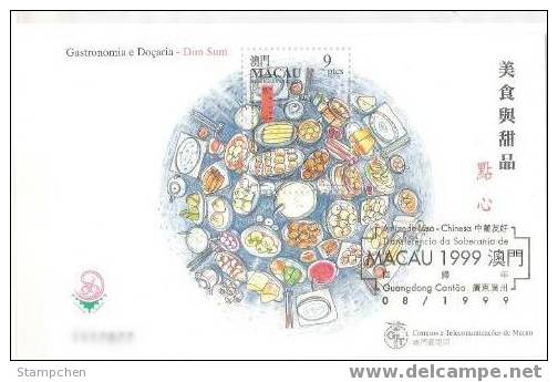 1999 Macau/Macao Stamp S/s - Dim Sum Meal Food (A) Tea Teapot Cake Culture - Autres & Non Classés