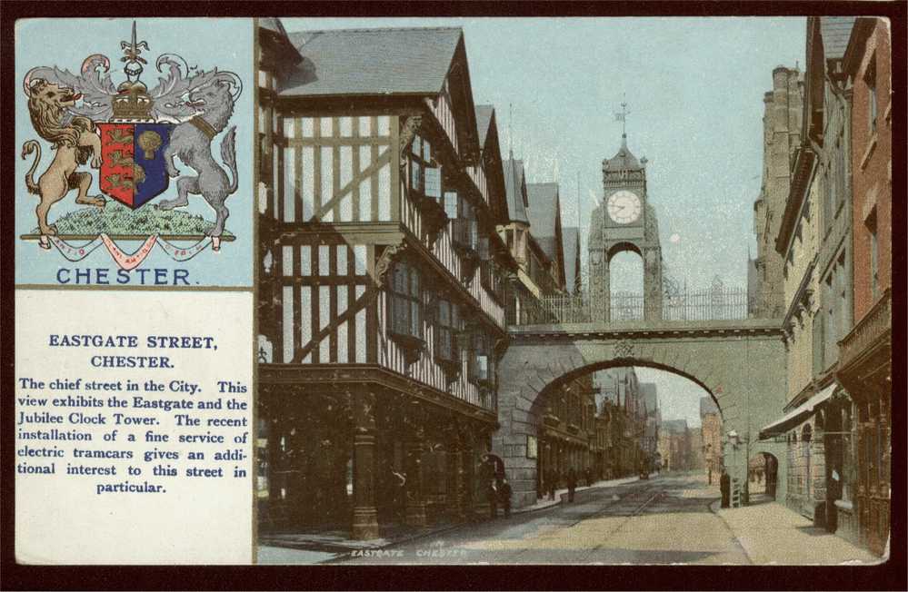 Postcard Eastgate Street Chester Cancelled 30-8-1909 - Chester