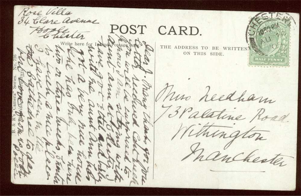 Postcard Eastgate Street Chester Cancelled 30-8-1909 - Chester