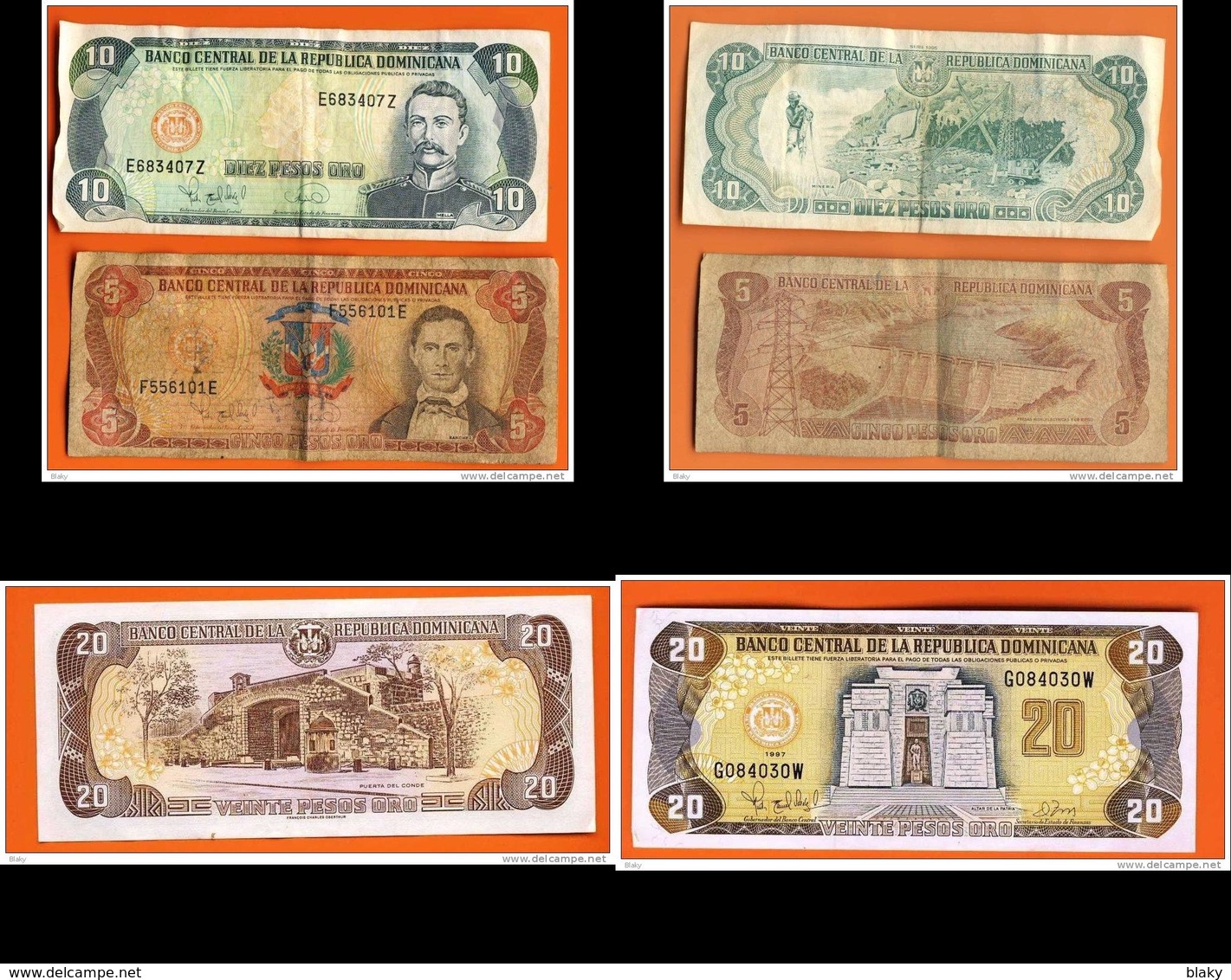 REPUPLIQUE DOMINICAINE-2 BILLETS- PLUS  1997- REPUBLIQUE DOMINICAINE- BILLET DE 20 PLUS EN COURS-IMPECCABLE - Dominicaine