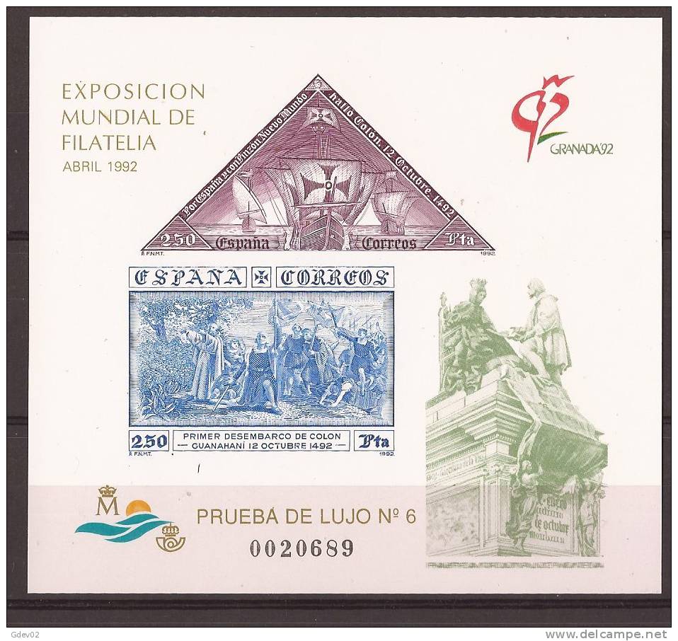 ESPO25-L15743TH. España Spain Espagne.PRUEBA OFICIAL 25.GRANADA 92.(Ed  P.O. 25) SIN DENTAR.LUJO - American Indians