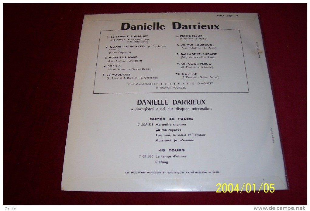 DANIELLE DARRIEUX  ° LE TEMPS DU MUGUET - Speciale Formaten