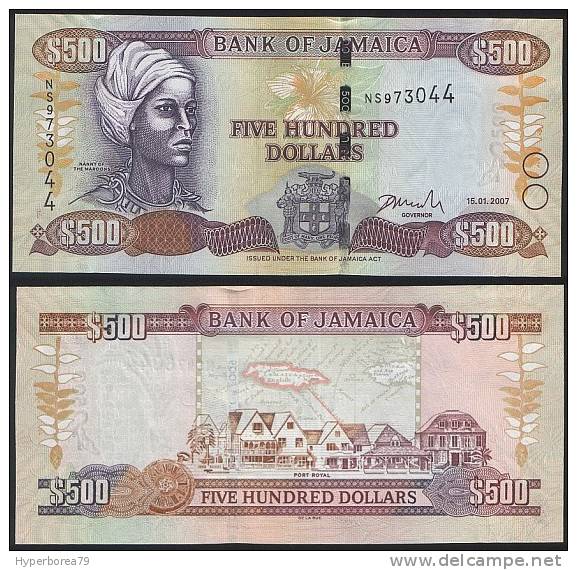 Jamaica P 85 D - 500 Dollars 15.1.2007 - UNC - Giamaica