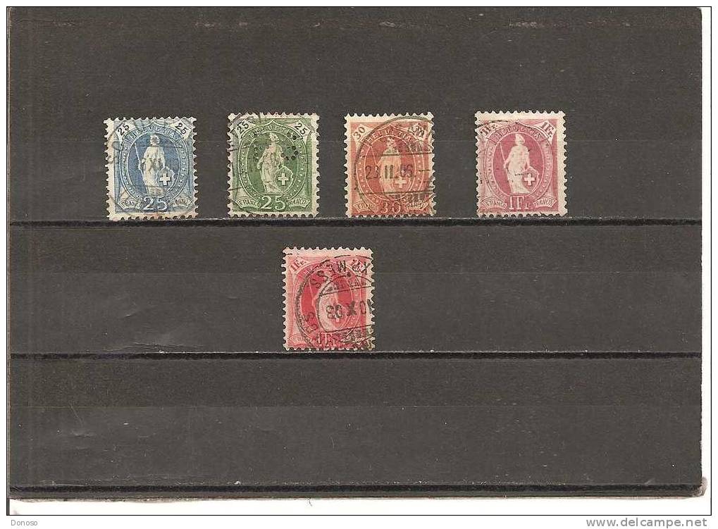 SUISSE 1882 Yvert 72-74, 78-79 Oblitéré, Used Cote : 16.75 Euros - Oblitérés