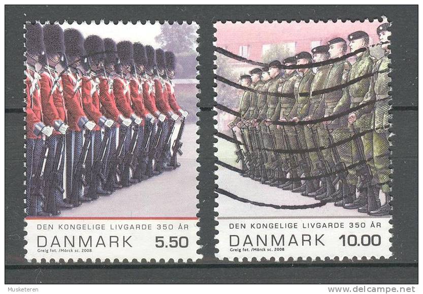 Denmark 2008 Mi. 1493-94 Royal Life Guards Köngliche Leibgarde In Galla & Battledress Kampfuniform - Oblitérés