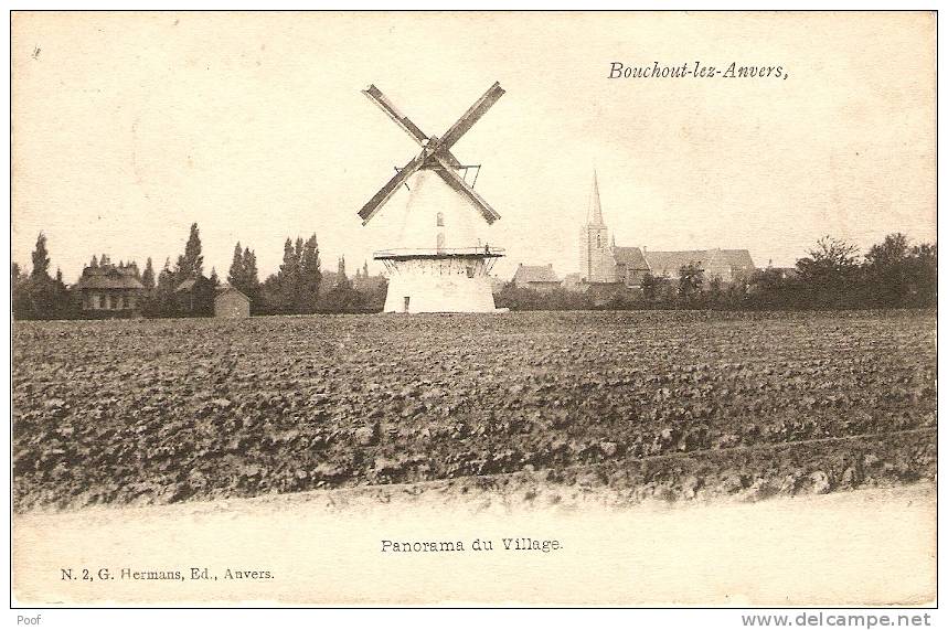 Bouchout-les-Anvers / Booechout : Panorama Du Village--windmolen / Moulin----1914 - Boechout