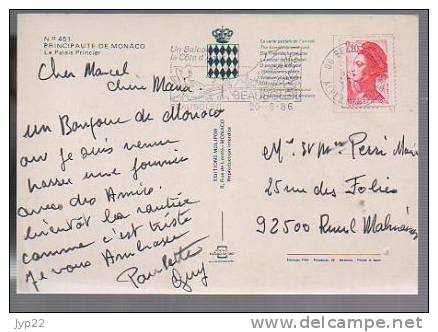 Jolie CP Principauté De Monaco Le Palais Princier - Relève De La Garde ?? - Ed Molipor 451 - Flamme & CAD Beausoleil - Fürstenpalast