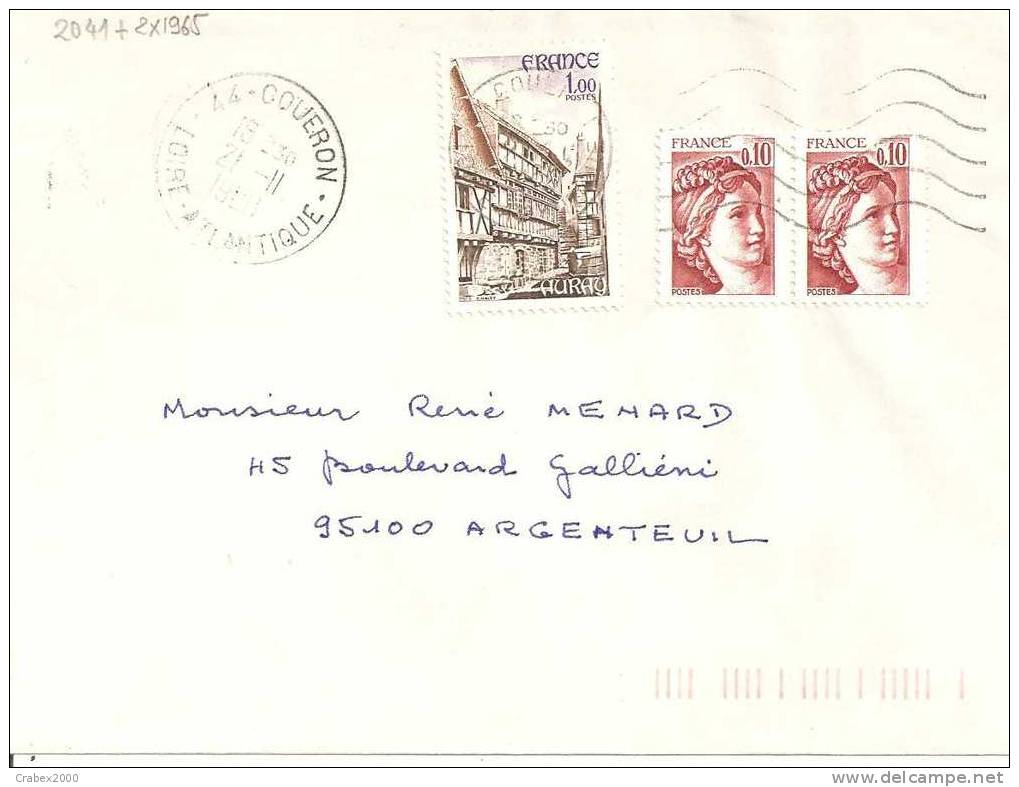 N° Y&t  2041+2X1965  LETTRE  COUERON    Vers   ARGENTEUIL Le 22 NOVEMBRE 1980 - Cartas & Documentos