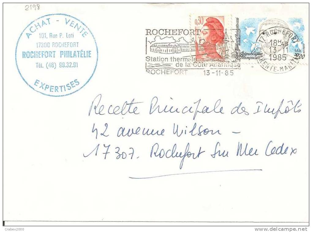 N° Y&t   2598    LETTRE    ROCHEFORT  Vers  ROCHEFORT  Le  13 NOVEMBRE 1985 - Storia Postale