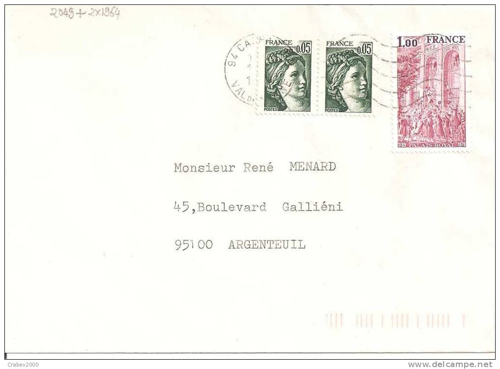 N° Y&t   2049+2X1964+   LETTRE    ST QUENTIN  Vers  ARGENTEUIL - Covers & Documents