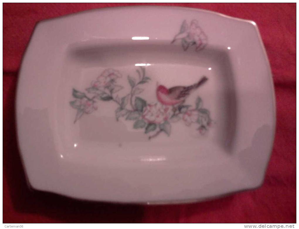 Cendrier En Porcelaine Lenox Seranade Made In USA - Decor Oiseaux Et Fleurs - Altri & Non Classificati