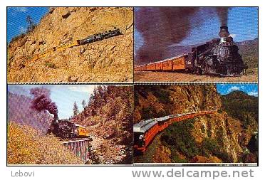 TRAIN "The High Line Between Durango Et Silverton (Colorado) - Lot De 5 Cartes Postales Neuves - Ferrocarril