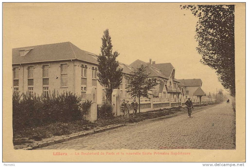 LILLERS - Le Boulevard De Paris Et La Nouvelle école Primaire Supérieure - Lillers
