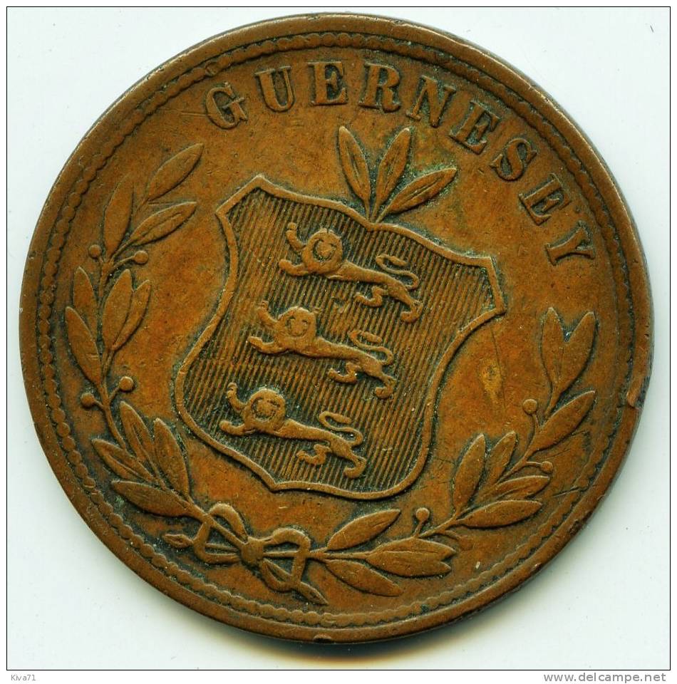 **pas Courant** 8 DOUBLES "  GUERNESEY"  1864  TTB+  : VF - Guernesey