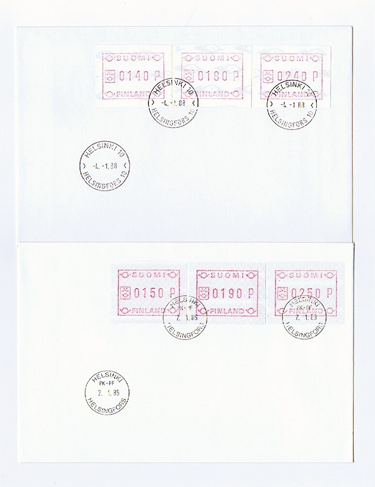 1988 /9  2 Séries De 3 Valeurs Fixes  140, 180 Et 240 P / 150, 190 Papier Phosfo. Et 250 P. FDC - Timbres De Distributeurs [ATM]